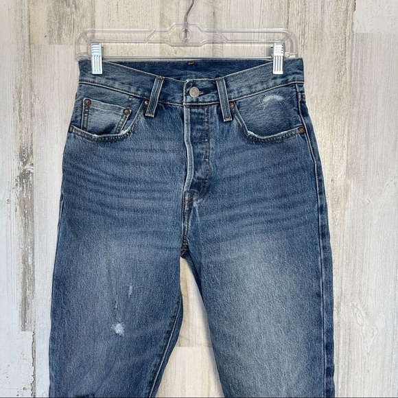 Levi’s 501 Big E Distressed High Waist Button Fly Jeans Size 26 - Picture 2 of 13